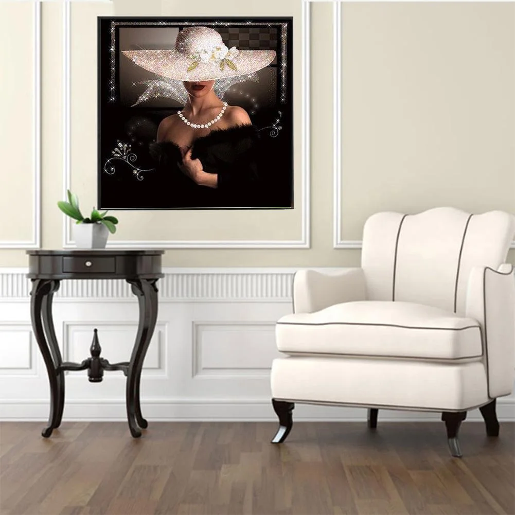 Diamond Painting - Partial Round Drill - Elegant Lady(30*30cm)