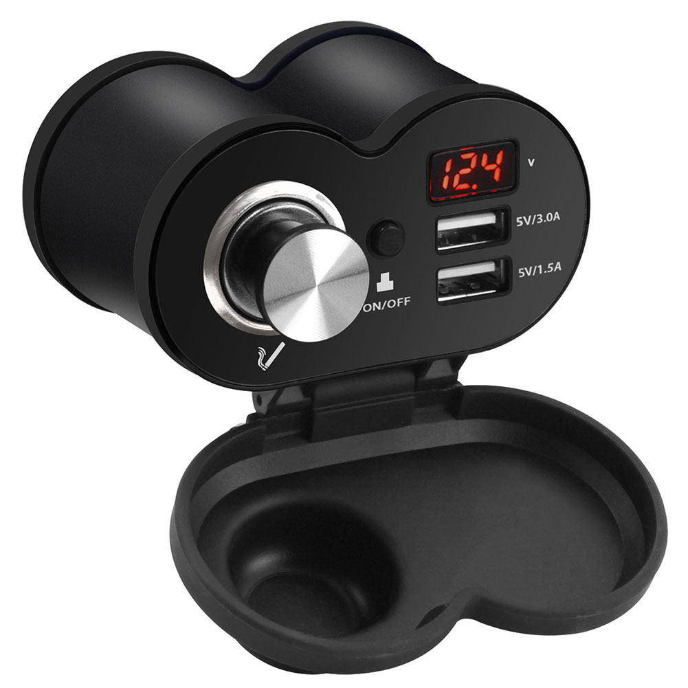

CS-834A1 Motorcycle Dual USB Charger Cigarette Lighter Socket w/ Voltmeter, 501 Original