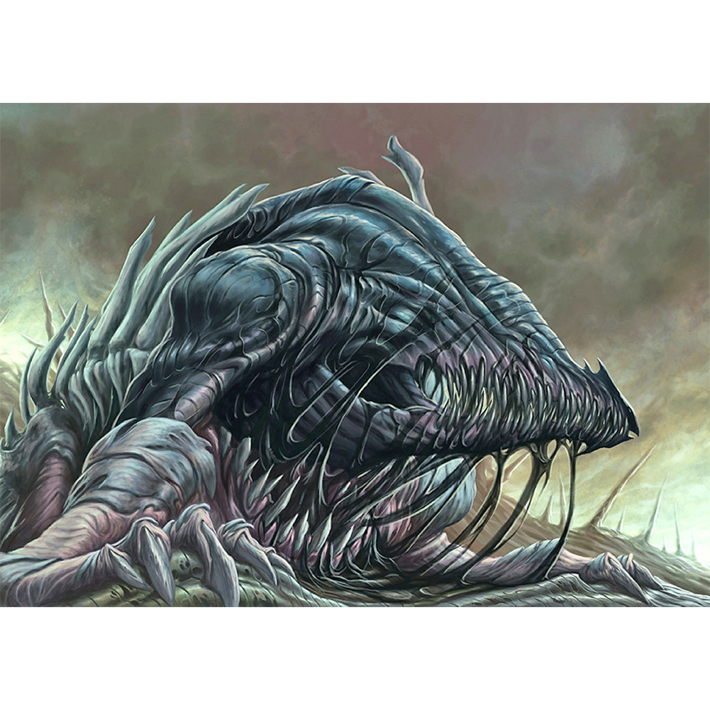 

30*40CM - Round Drill Diamond Painting - Fierce Monster, 501 Original