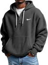 Men's Loose Waffle Half-Zip Hooded Sweatshirt