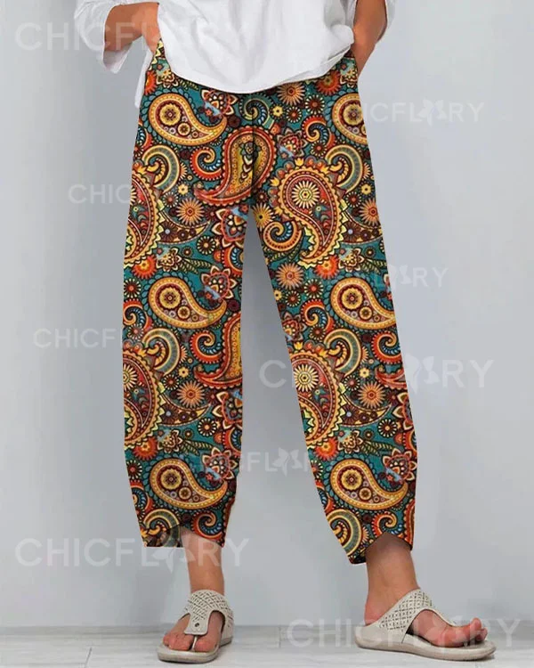Women's  Paisley Floral Casual Loosen Pants