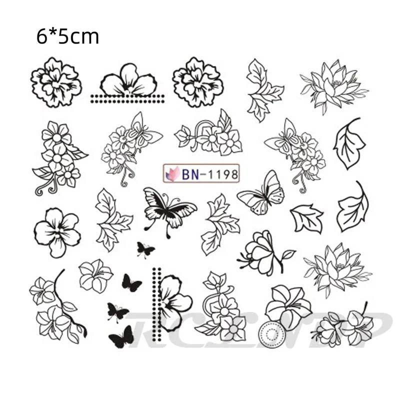 Nail sticker art decoration slider love heart adhesive design Water decals manicure lacquer accessoires polish foil