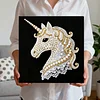 DIY Pearl Painting Unicorn for Home Decor with Frame(25x25cm)