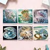 6Pcs Diamond Painting Marine Treasures Greeting Card Set with Envelopes for Birthdays Thanksgiving & Special Occasion