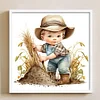 Farm Baby - 18CT Stamped Cross Stitch 25*25cm/9.84*9.84in