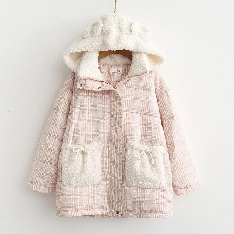 Bear Ears Pink Cute Cotton Coat SP15688