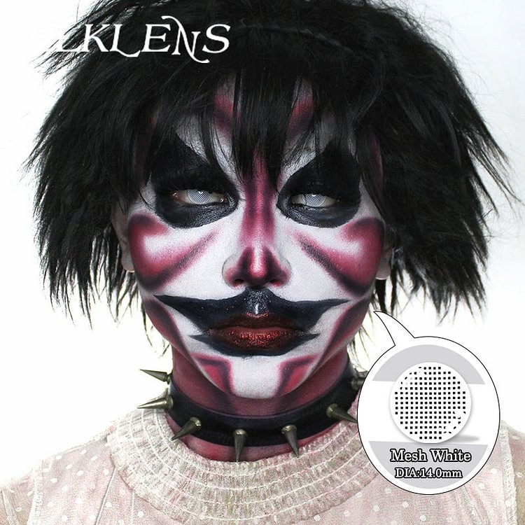 Halloween Mesh White Cosplay Contact Lenses