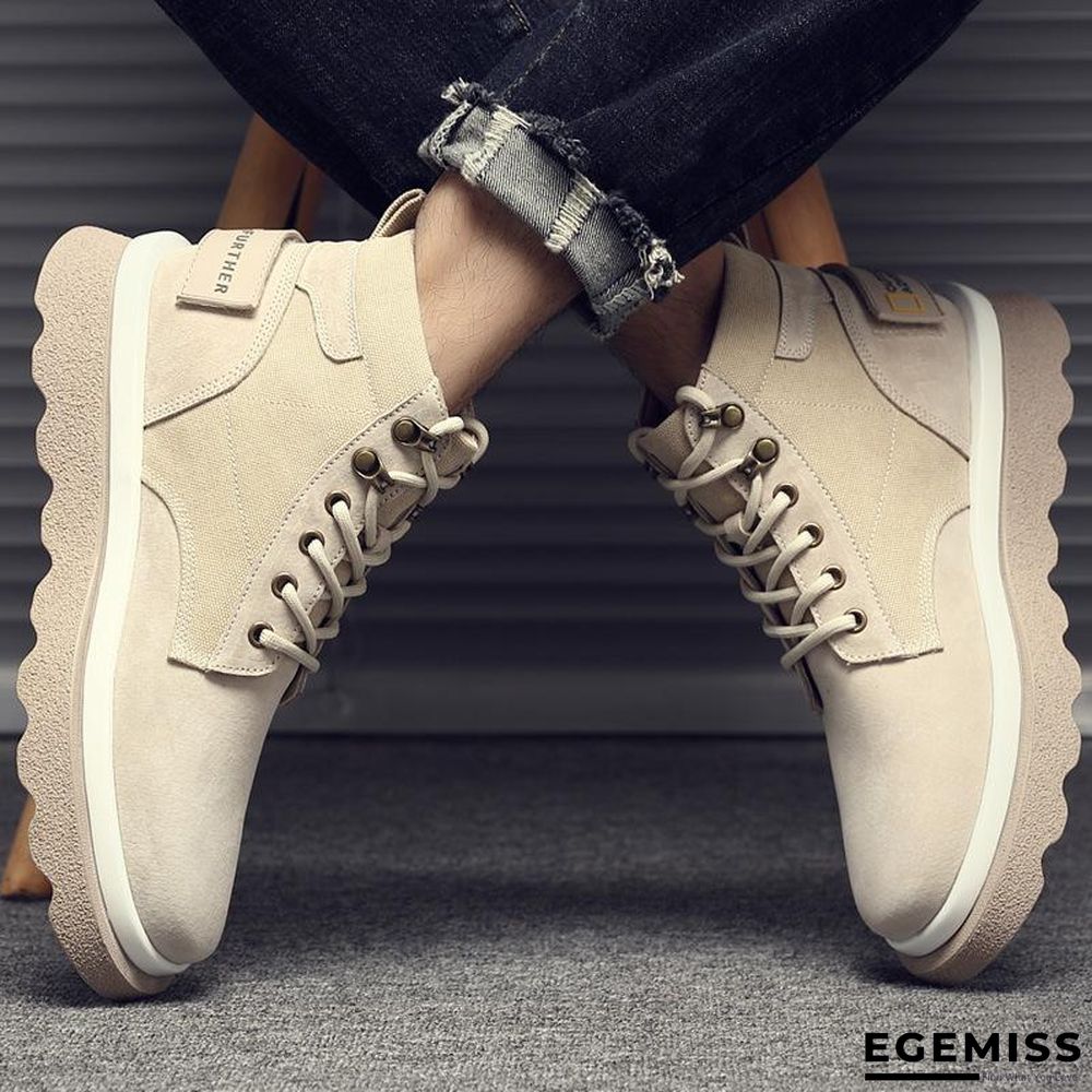 Autumn Martin boots men's new leather trend fashion high-top tooling boots retro British style mid-top men's shoes | EGEMISS