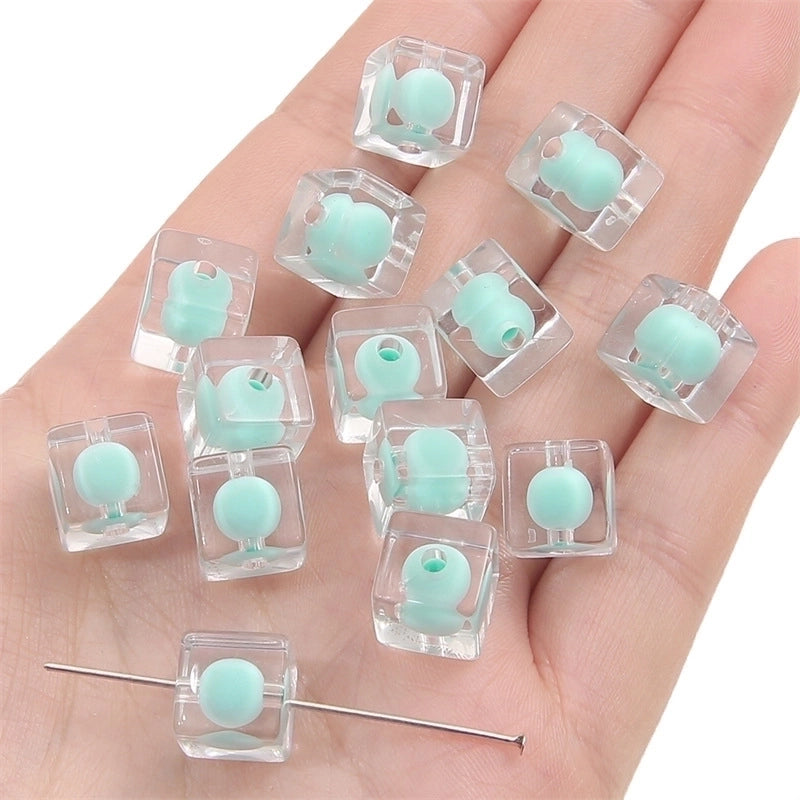 10 PCS/Package 10 * 10mm Hole 3~3.9mm Arylic Square Beads