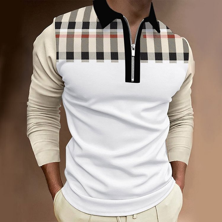 Men's Lapel Zip Polo Shirt