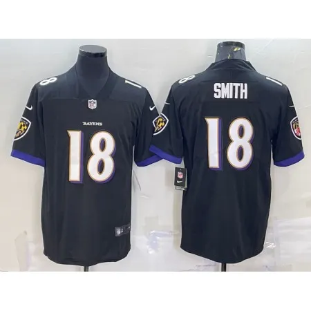 Men's Baltimore Ravens #18 Roquan Smith Black Vapor Untouchable Limited Stitched Jersey