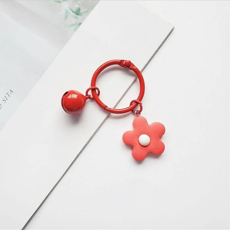 Color Flower Pendant Keychain
