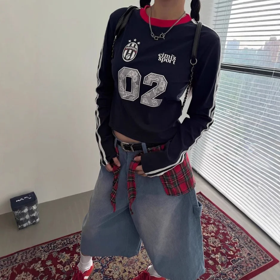 Sdrawing Sdrawing Digital Print T-Shirt Girl Y2K New Slimming Hottie Short-Sleeved Bottom Shirt