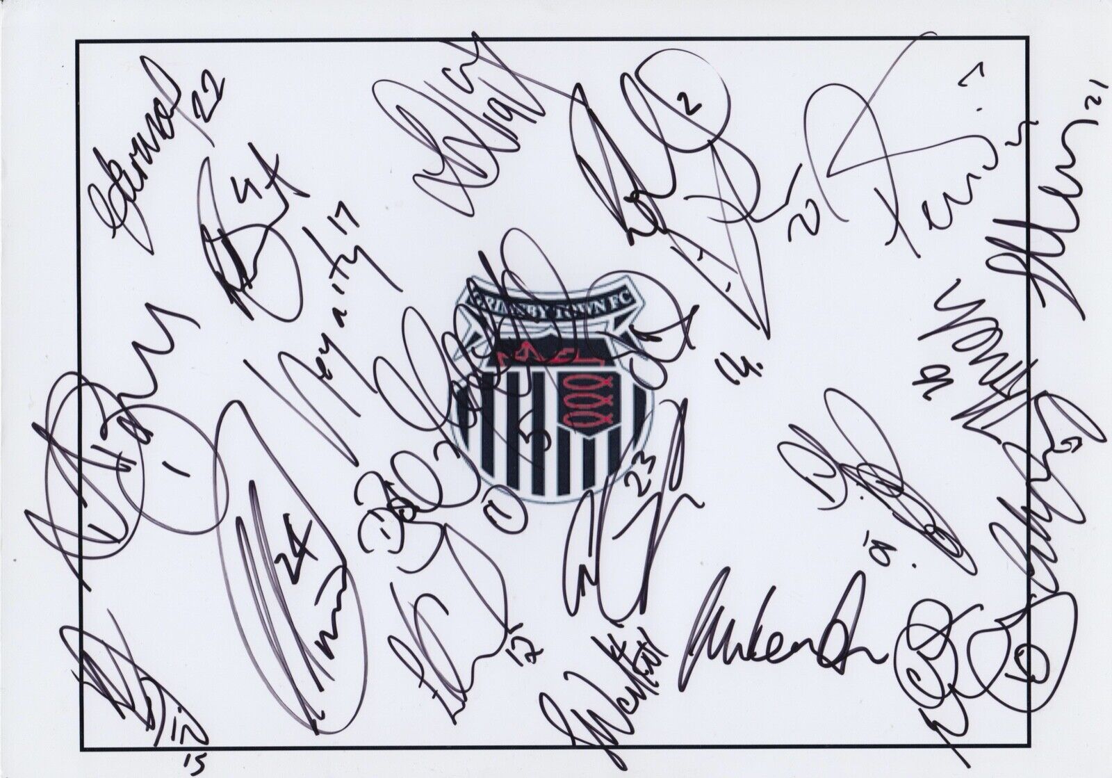 Grimsby Town FC Squad Signed Team Photo Poster painting - 22 Autographs - 08/09.