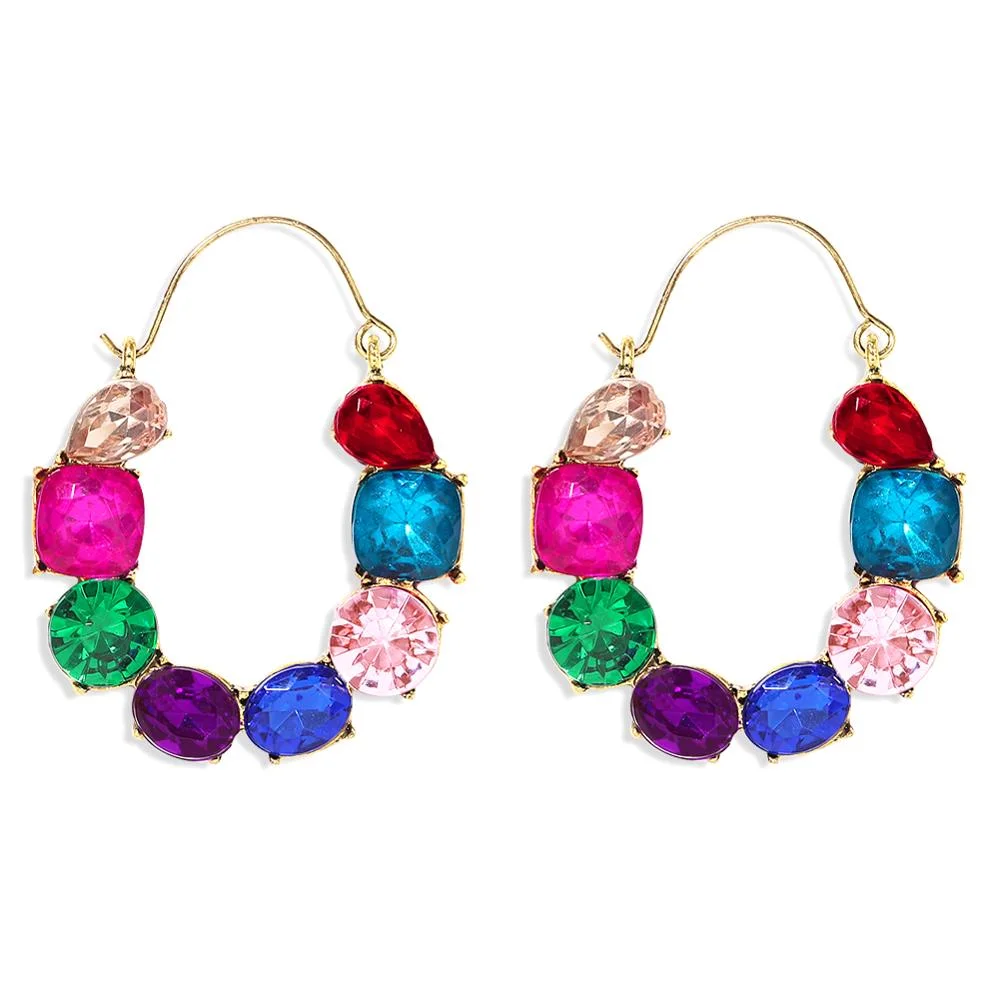 Dvacaman New Designs Crystal Square Drop Earrings for Women 2019 Fashion Rhinestone Statement Earrings Dangle Wedding Jewelry