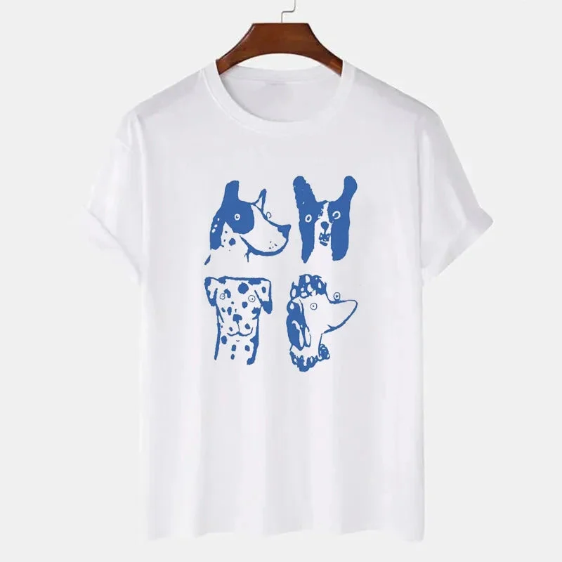 Toloer Cartoon Dog Graphic Top-Outfit Ideas