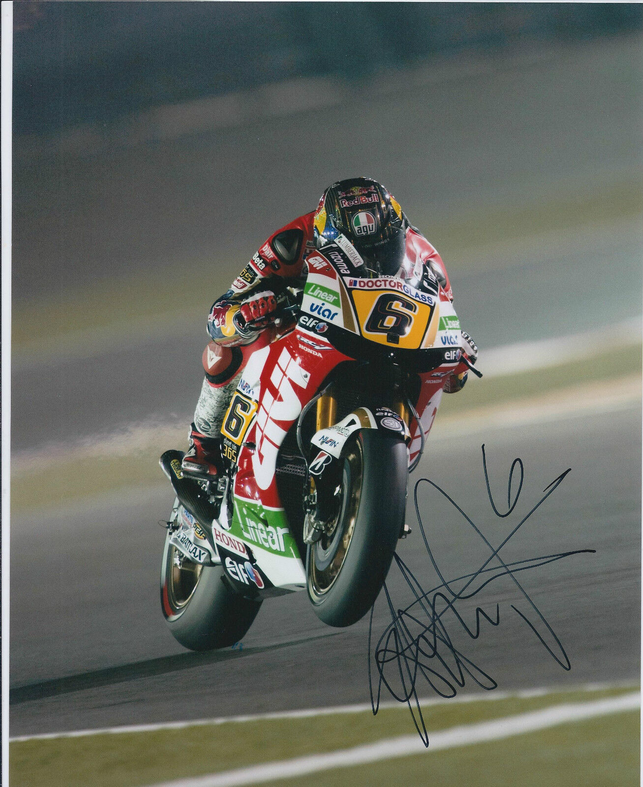 Stefan BRADL 10x8 Photo Poster painting SIGNED MOTOGP HONDA Autograph AFTAL COA Qatar RARE