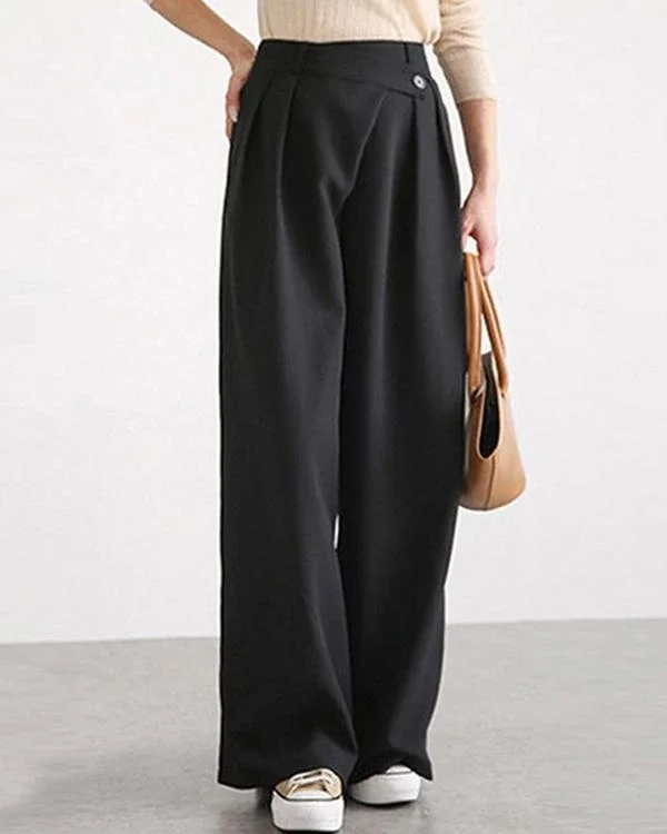 fashion personality irregular waistband design wide leg pants p592593