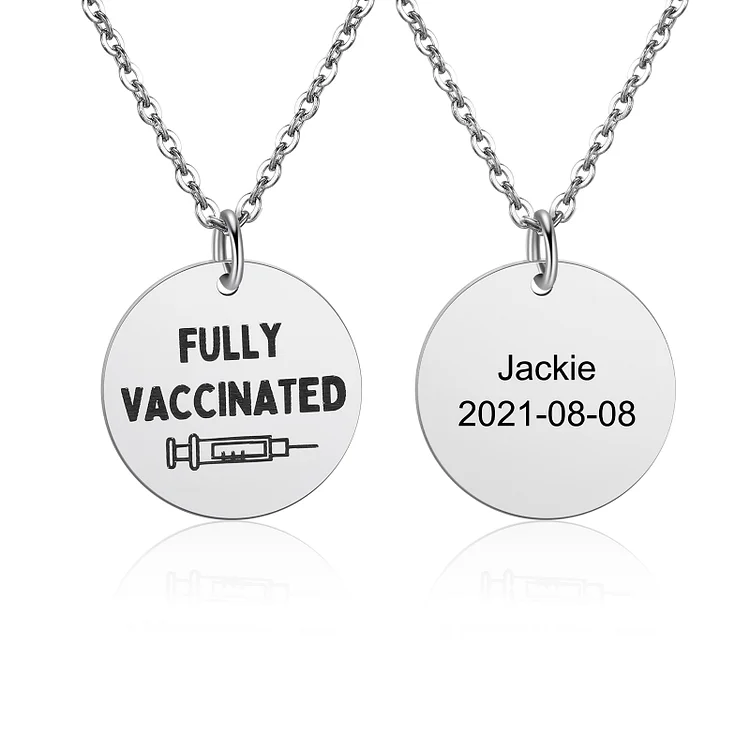 Personalized Vaccinated Necklace Custom Name Dog Tag Necklace