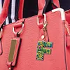 >SALE<DIY Pocket Mirror Handmade Gem Keychains Letters Lady Bag Pendant 60x70mm (F)