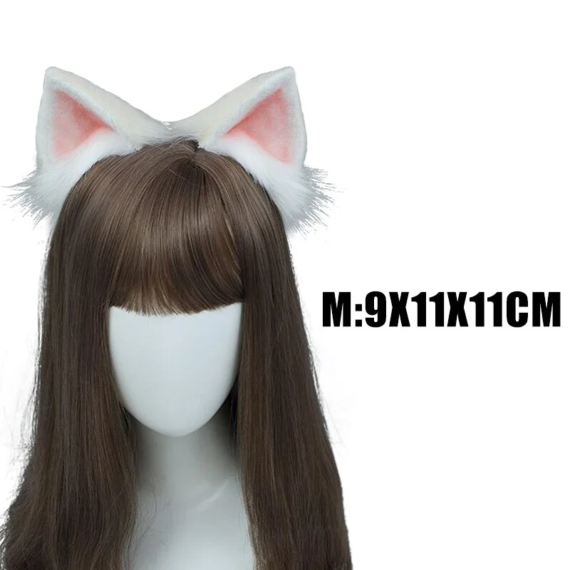 Billionm OJBK Anime Fox Ear Cosplay Kawaii Ears Handwork Head Band Lolita White Pink Headpiece Animal Ears Fox Headwear Girls Party Ears