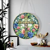 5D Diamond Painting Double Sided Effect  Stained Glass Panel Decorative Home Garden Decoration Hanging Kit(Cross)
