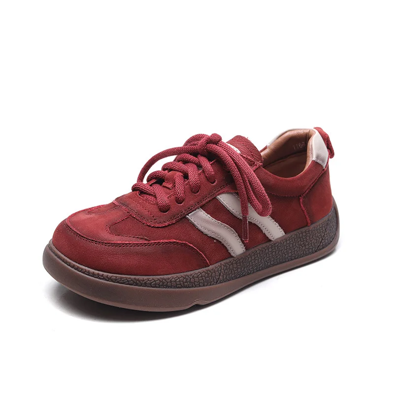 Yyvonne Spring Sports Leisure Training With Women's Board Shoes Spring And Autumn New Age Reduction Leather Running Shoes