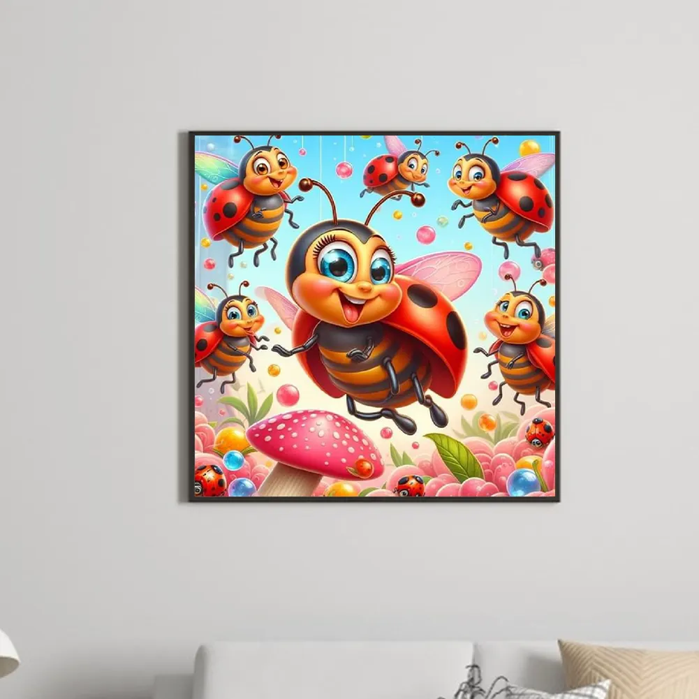 Diamond Painting - Full Round Drill - Ladybug(Canvas|30*30cm)