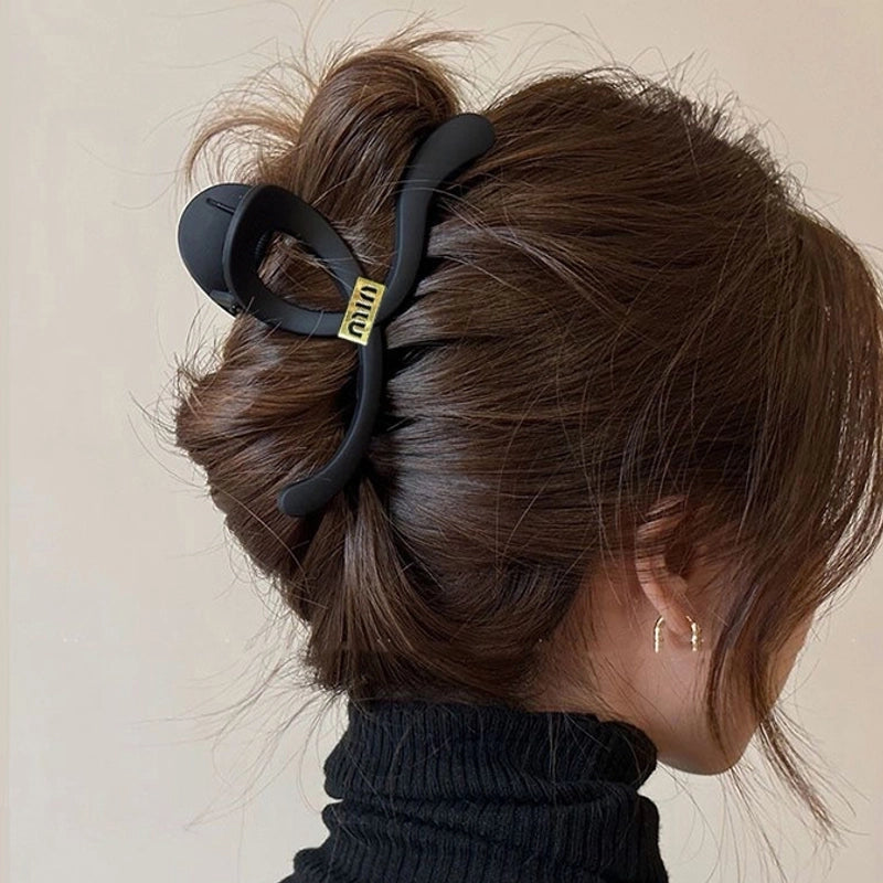 Large Hair Volume Multi- Grab Clip Shark Clip Back Head Black Frosted High Sense Hairpin Hairpin Yiwu Accessories