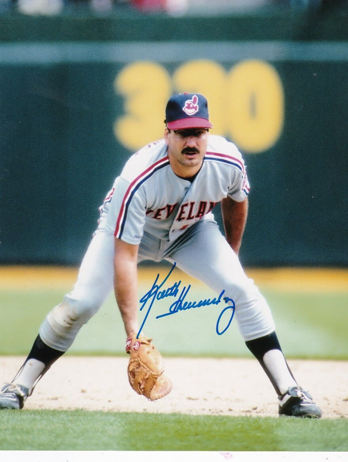 KEITH HERNANDEZ CLEVELAND INDIANS ACTION SIGNED 8x10