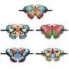 5pcs DIY Handmade Creative Mandala Pattern Wooden + PU Leather Daily Wear Hair Accessories Hair Clips Diamond Painting Artwork Kits