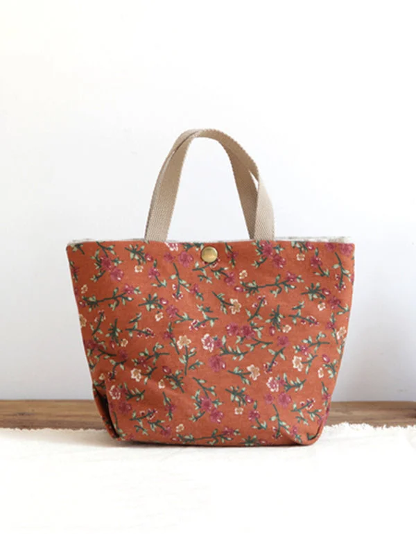 Vintage Floral Mini Canvas Bag