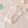 3D Flower Jacquard Summer Women Socks 