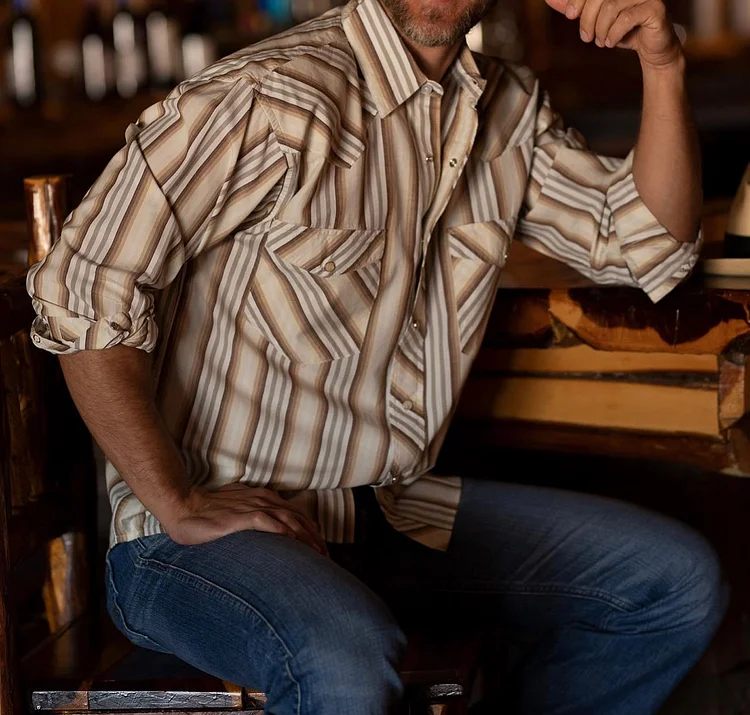 Western Print Casual Men's Clothing