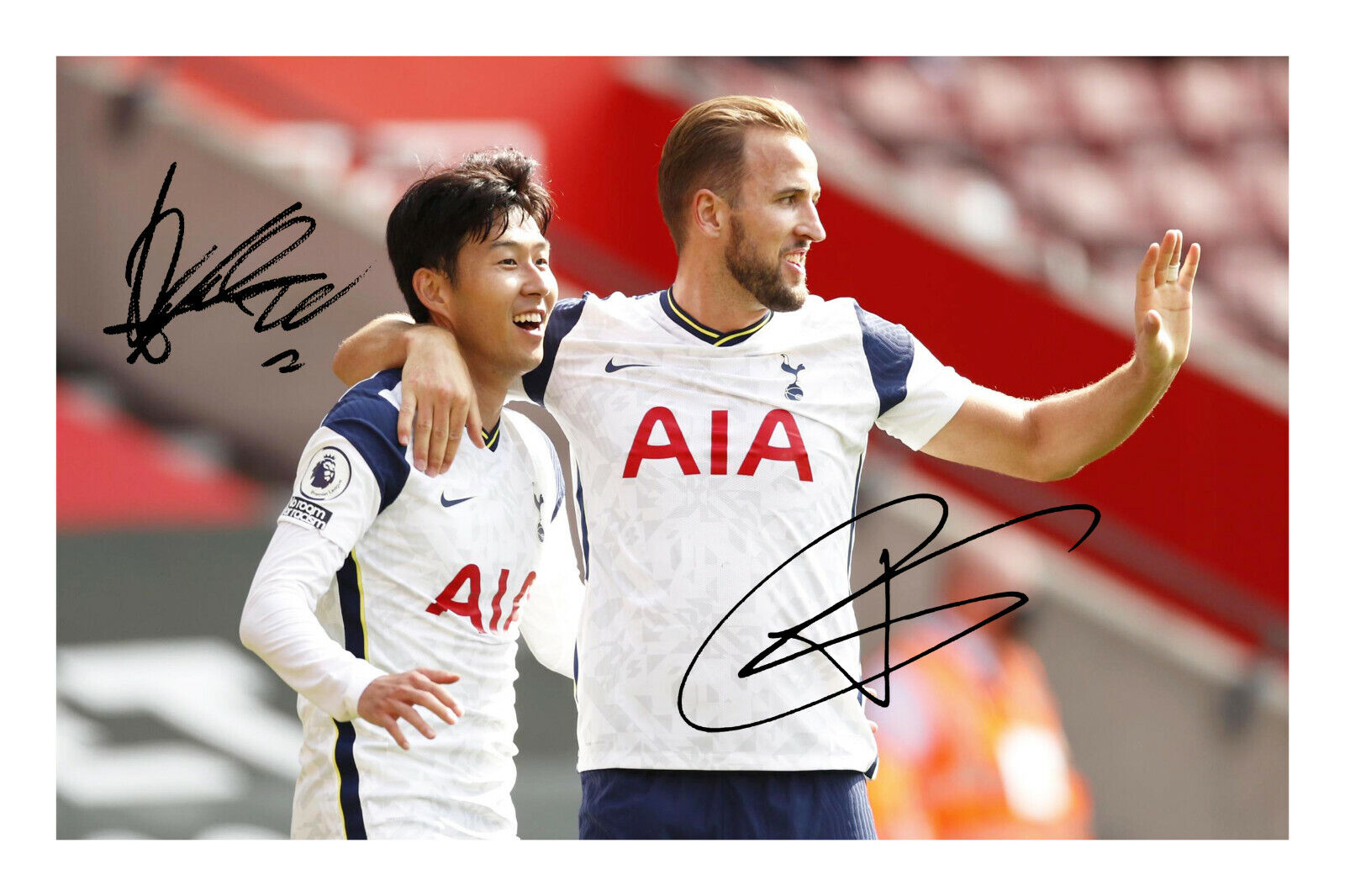 Harry Kane & Son Heung Min Signed A4 Photo Poster painting Print Tottenham Hotspur Autograph