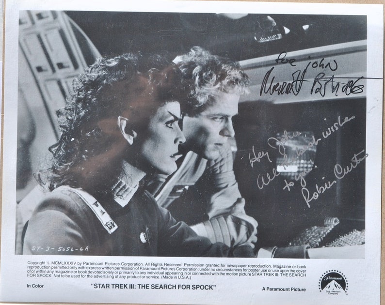 STAR TREK 3 SIGNED Photo Poster painting X2 Robin Curtis, Merritt Butrick wcoa