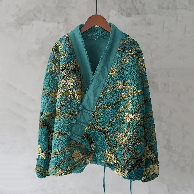 Japanese Floral Embroidery Print Women'S Kimono Cardigan
