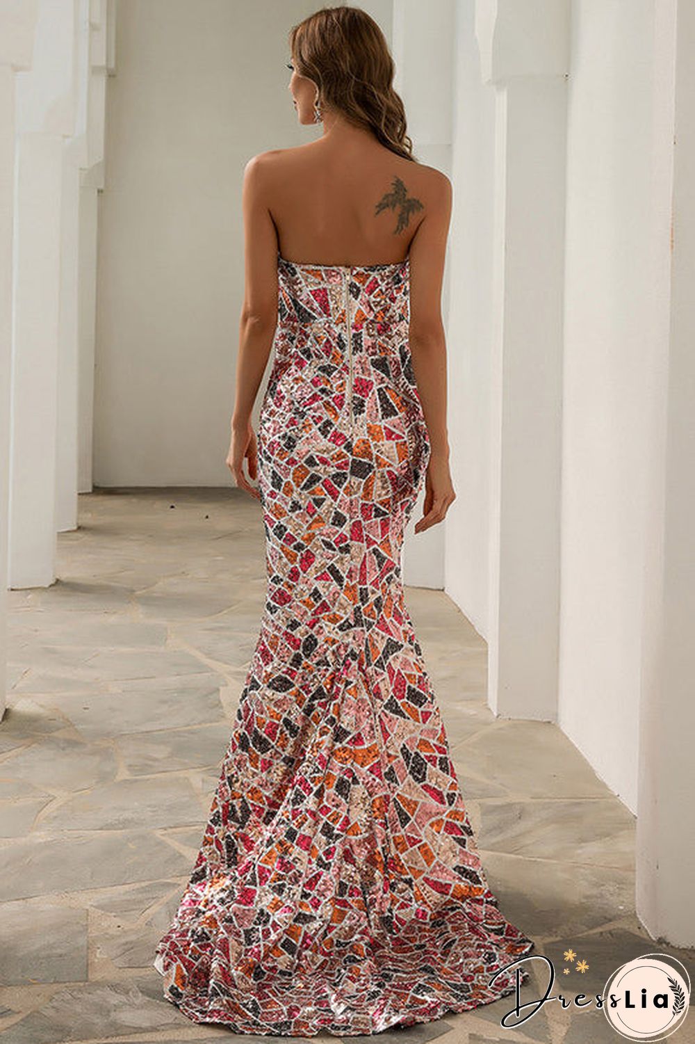 Chic Strapless High Split Evening Formal Dresses