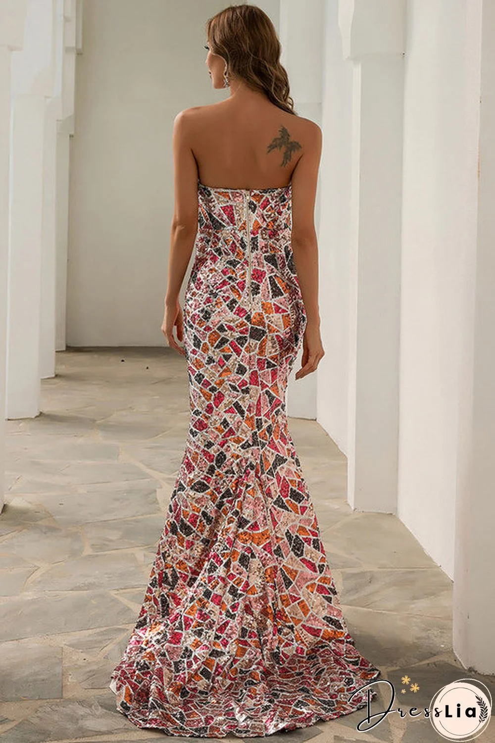 Chic Strapless High Split Evening Formal Dresses