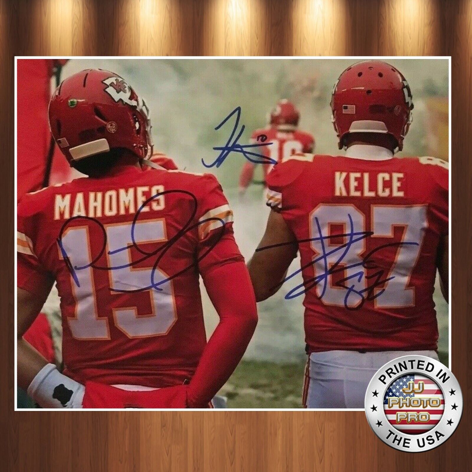 Patrick Mahomes Travis Kelce Hill Autographed Premium High Quality Photo Poster painting REPRINT