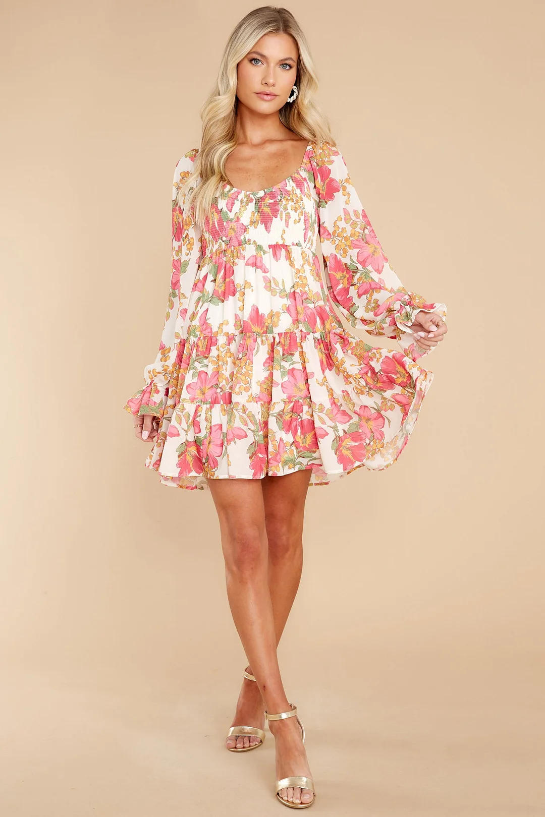 Inner Sweetness Ivory Multi Floral Print Dress