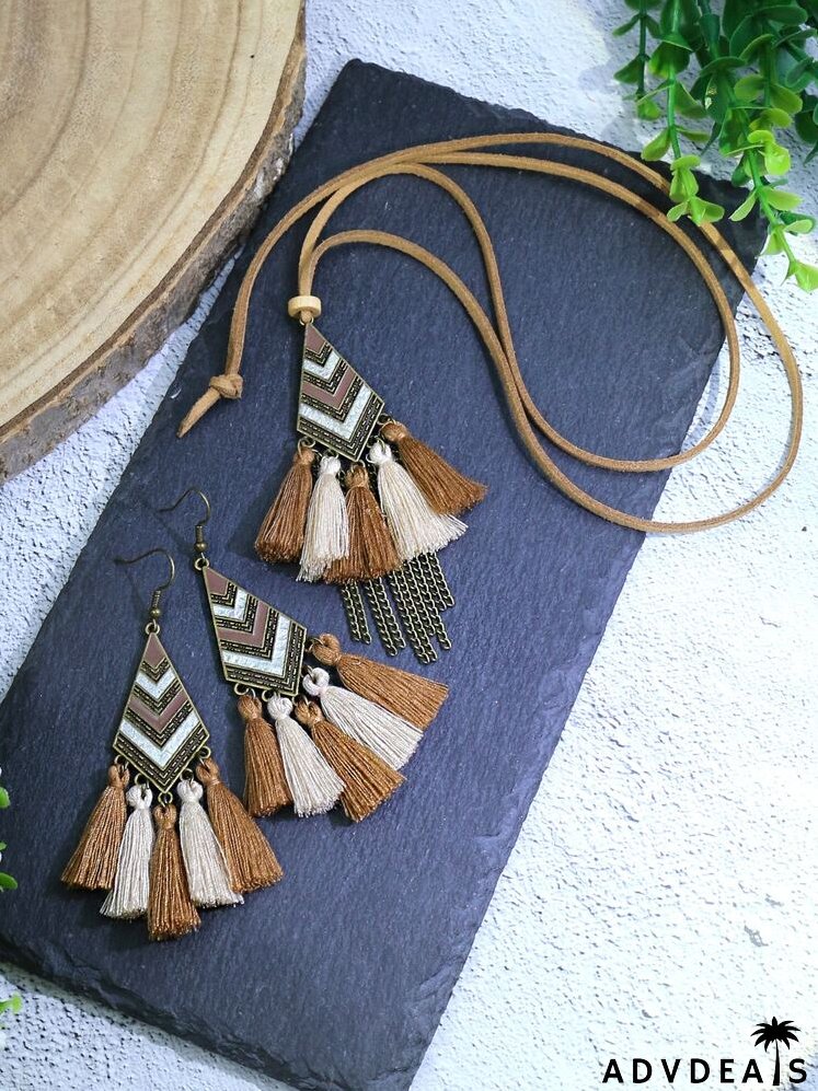 3pcs Tassel Pendant Jewelry Set