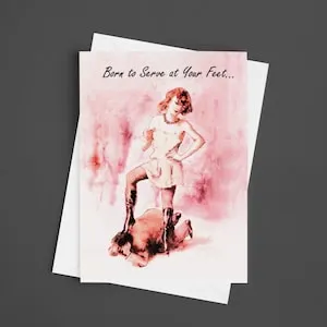 pornhint Pornhint Mistress Slave Card, Custom Message S & M Erotic Love Card for Dominant Woman, Dominatrix