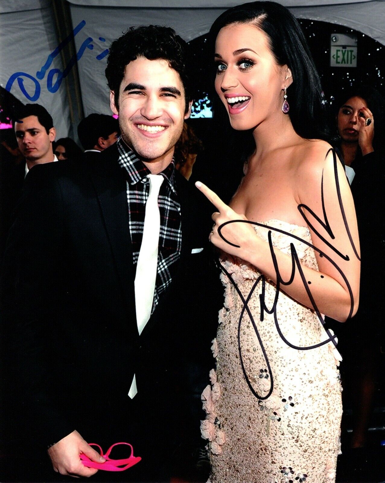 Katy Perry and Darren Criss Signed - Autographed Glee - Pop Star 8x10 inch Photo Poster painting