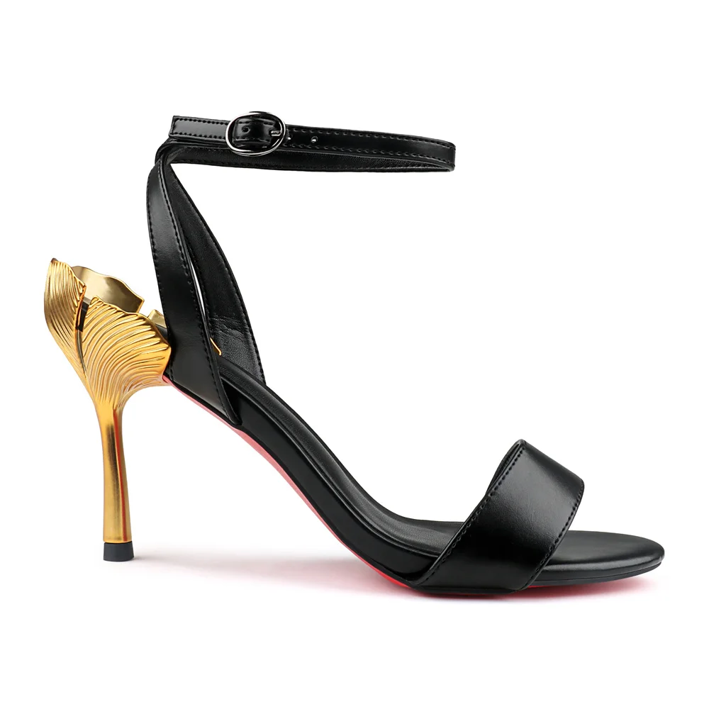 100mm Women's Red Bottom Straps Sandals Design Heels Open Toe Stiletto Shoes -MERUMOTE