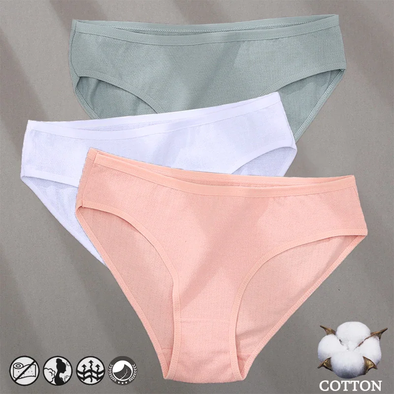 Billionm Women Cotton Panties Sexy Underwear for Female Solid Jacquard Pattern Briefs Women's Comfortable Undearpants Intimates Lingerie