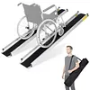 [US Local Warehouse] 8 Feet Retractable Wheelchair Ramp 94x7.4inch Handicap Ramp 661LBS Capacity Wheel Chair Ramps for Home Entry Steps Stairs Doorways
