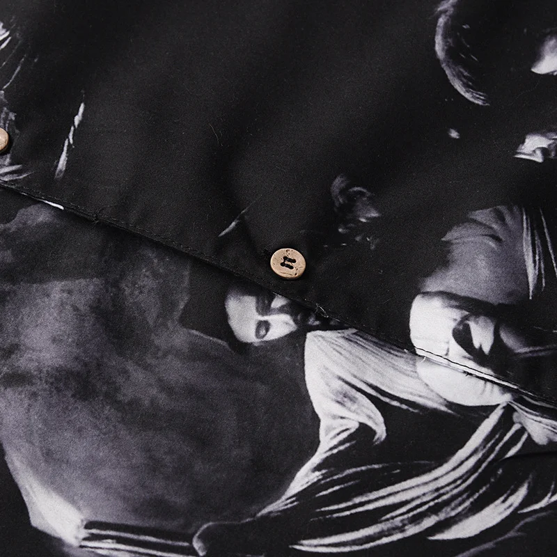 Men's loose digital print casual shirt