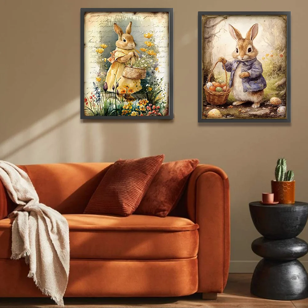 YiShu】11CT Stamped Cross Stitch - Rabbit(40*60cm) - Eco