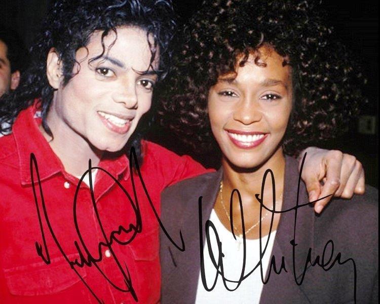 REPRINT - MICHAEL JACKSON - WHITNEY HOUSTON Autographed Signed 8 x 10 Photo Poster painting RP